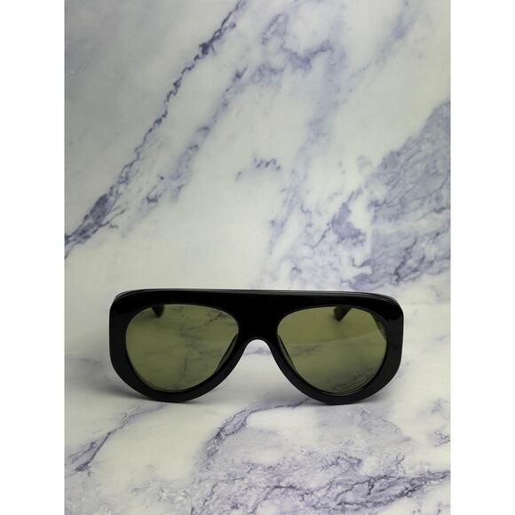 NEW Bottega Veneta BV1362S Black Green Aviator Sunglasses $690